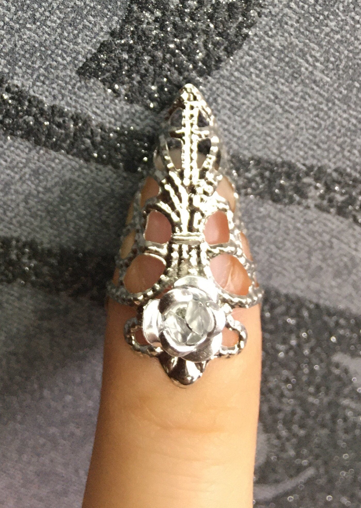 Bagues d'Ongles Ornementales – 10 Griffes Personnalisables Crâne/Fleur/Croix Or ou Argent | Tokyo Stories Argent