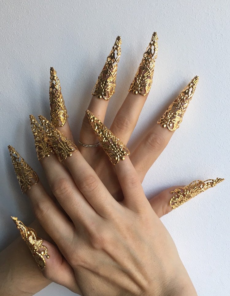 Griffes Odyssée – Armures d'Ongles Longues 4,5cm Or ou Argent | Tokyo Stories Or