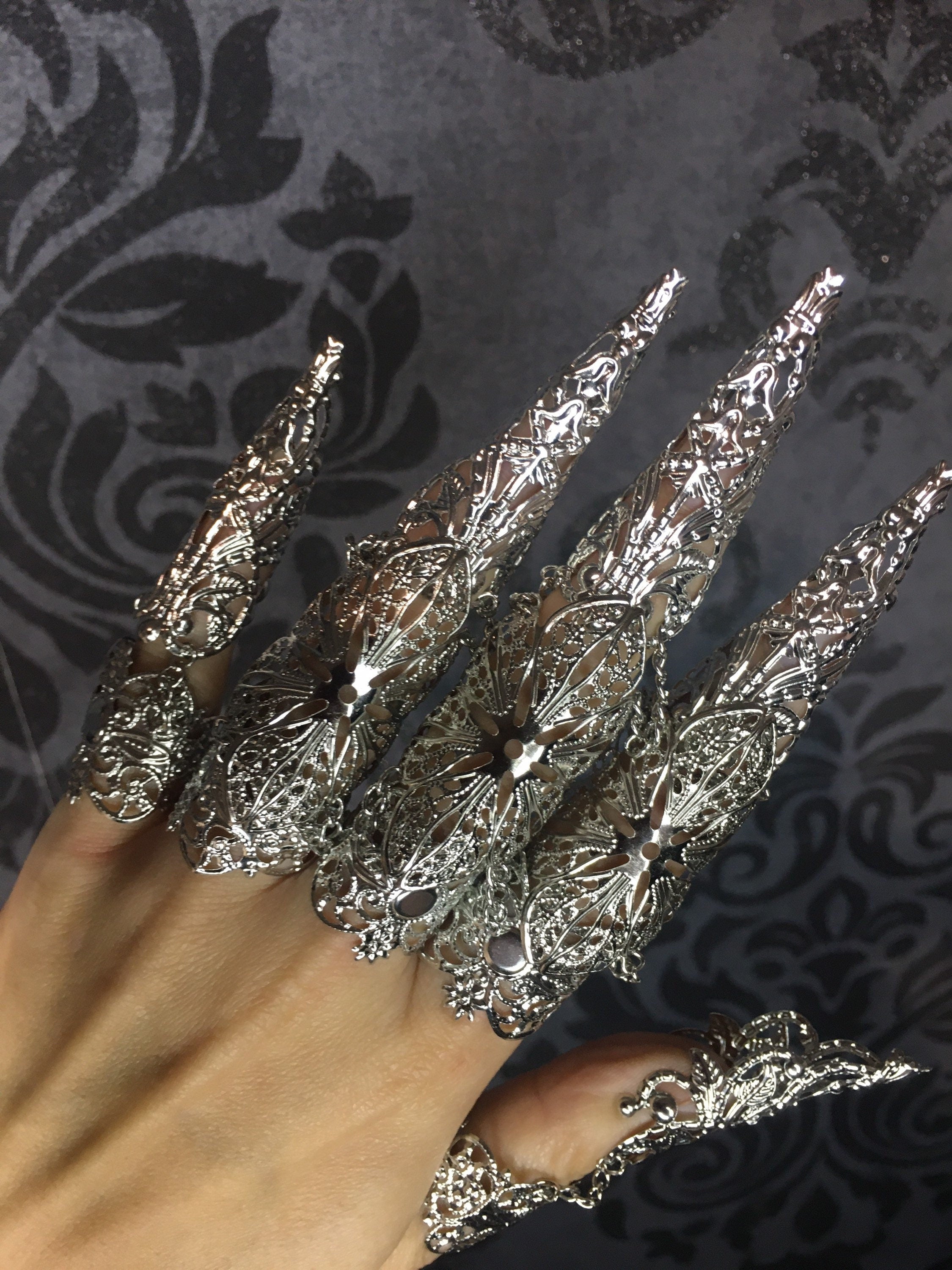 Armures de Doigts Souveraine Argent – Griffes Articulées Style 1 Doigts Longs | Tokyo Stories
