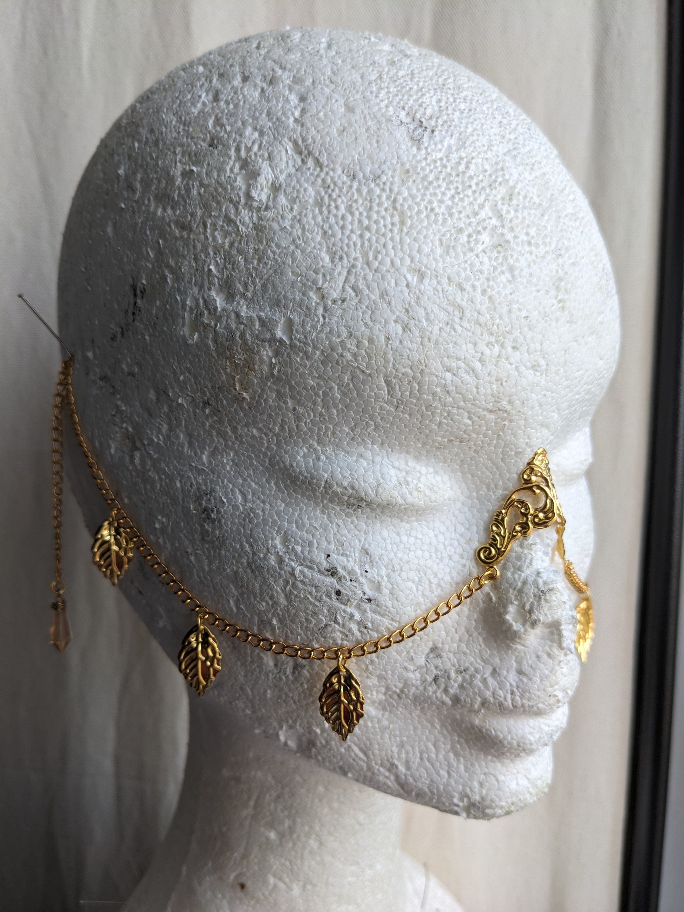 Bridge de Nez Feuilles d'Or – Bijou Elfique Visage Chaînes Sans Piercing | Tokyo Stories