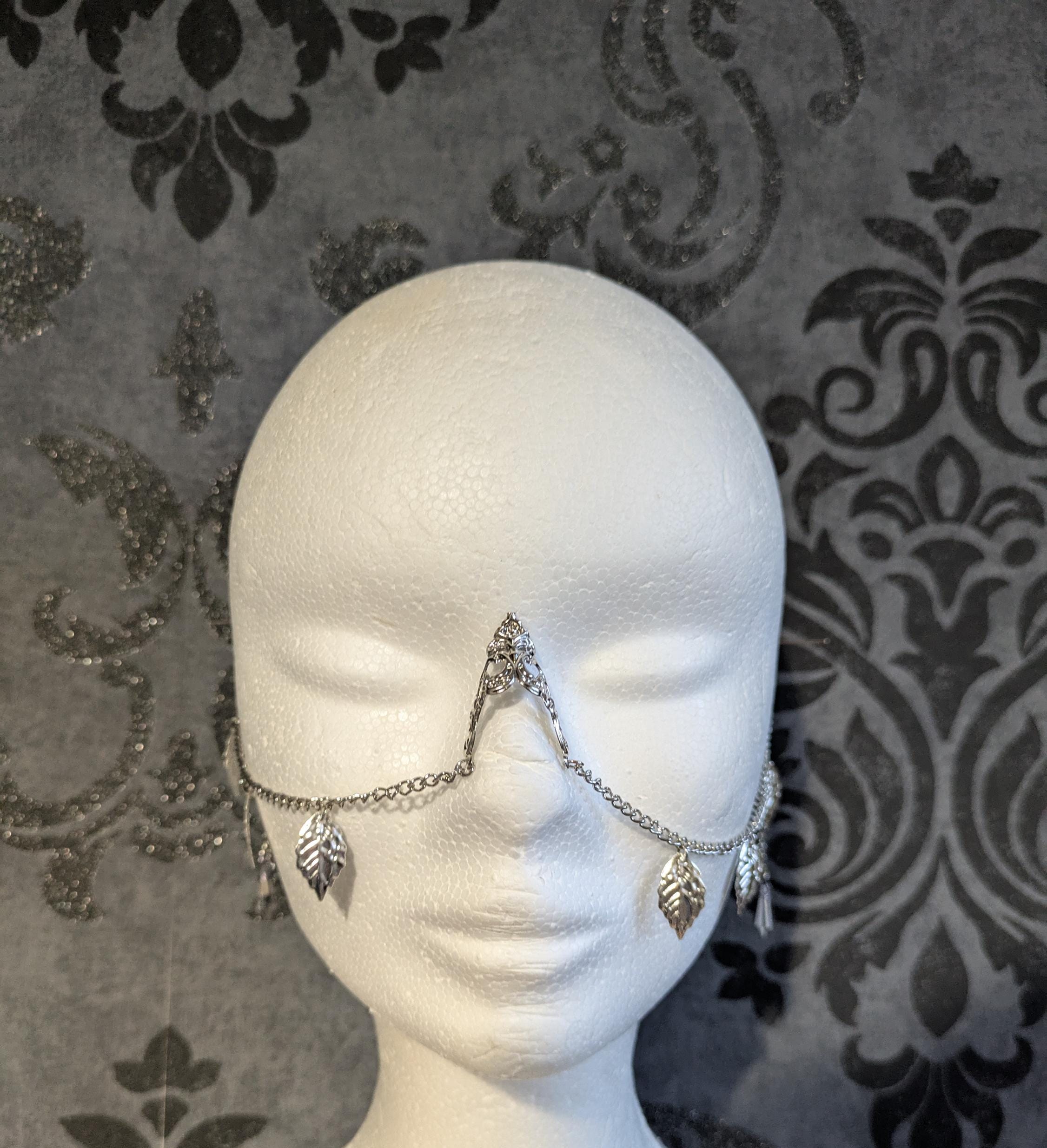 Bridge de Nez Feuilles d'Argent – Bijou Elfique Visage Chaînes Sans Piercing | Tokyo Stories
