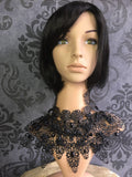 Collier Plastron Obsidienne Baroque – Armure Cou Métal Noir & Strass Pièce Unique | Tokyo Stories
