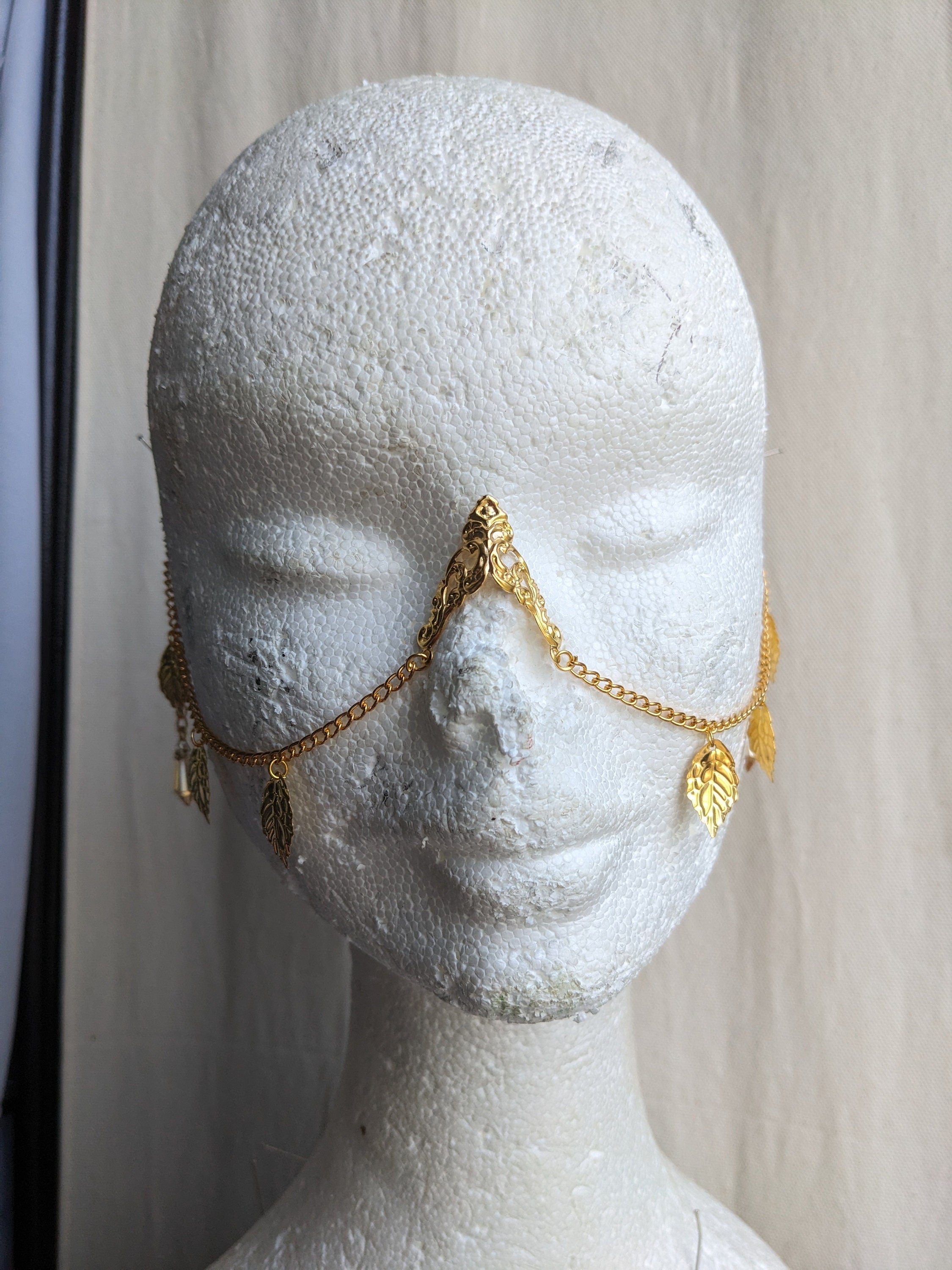 Bridge de Nez Feuilles d'Or – Bijou Elfique Visage Chaînes Sans Piercing | Tokyo Stories