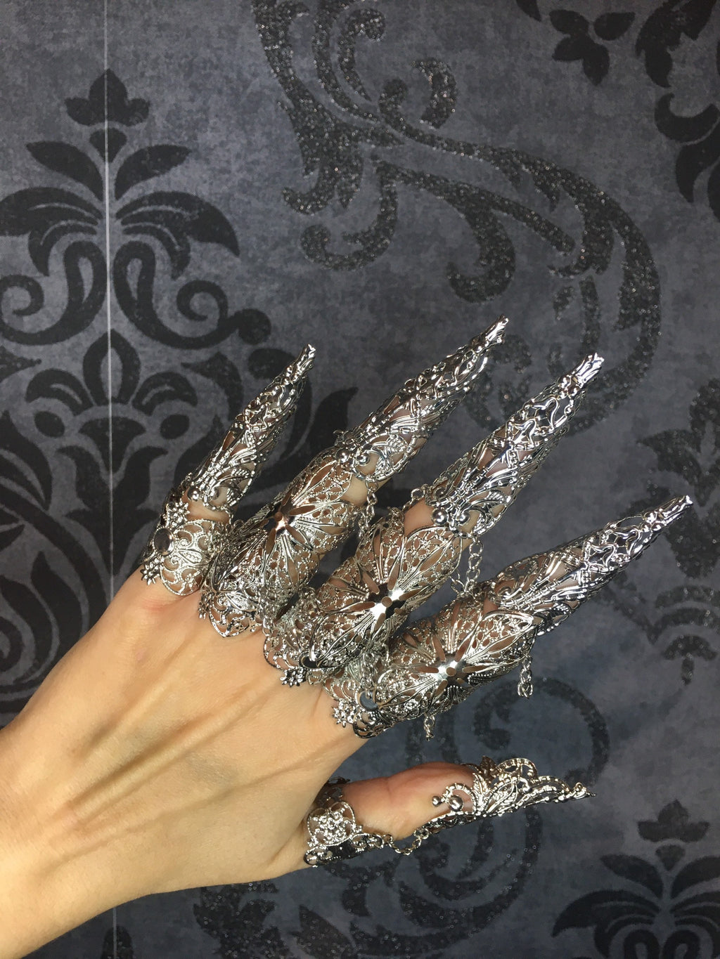 Armures de Doigts Souveraine Argent – Griffes Articulées Style 1 Doigts Longs | Tokyo Stories