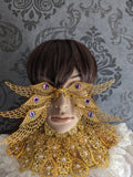 Masque Ange Biblique Ophanim – Parure de Visage Dorée & Ailes Métal | Tokyo Stories