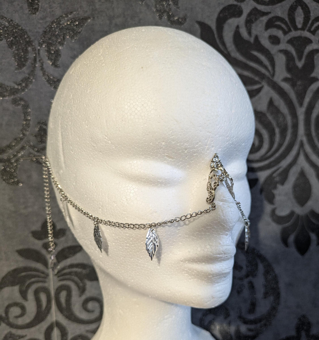 Bridge de Nez Feuilles d'Argent – Bijou Elfique Visage Chaînes Sans Piercing | Tokyo Stories