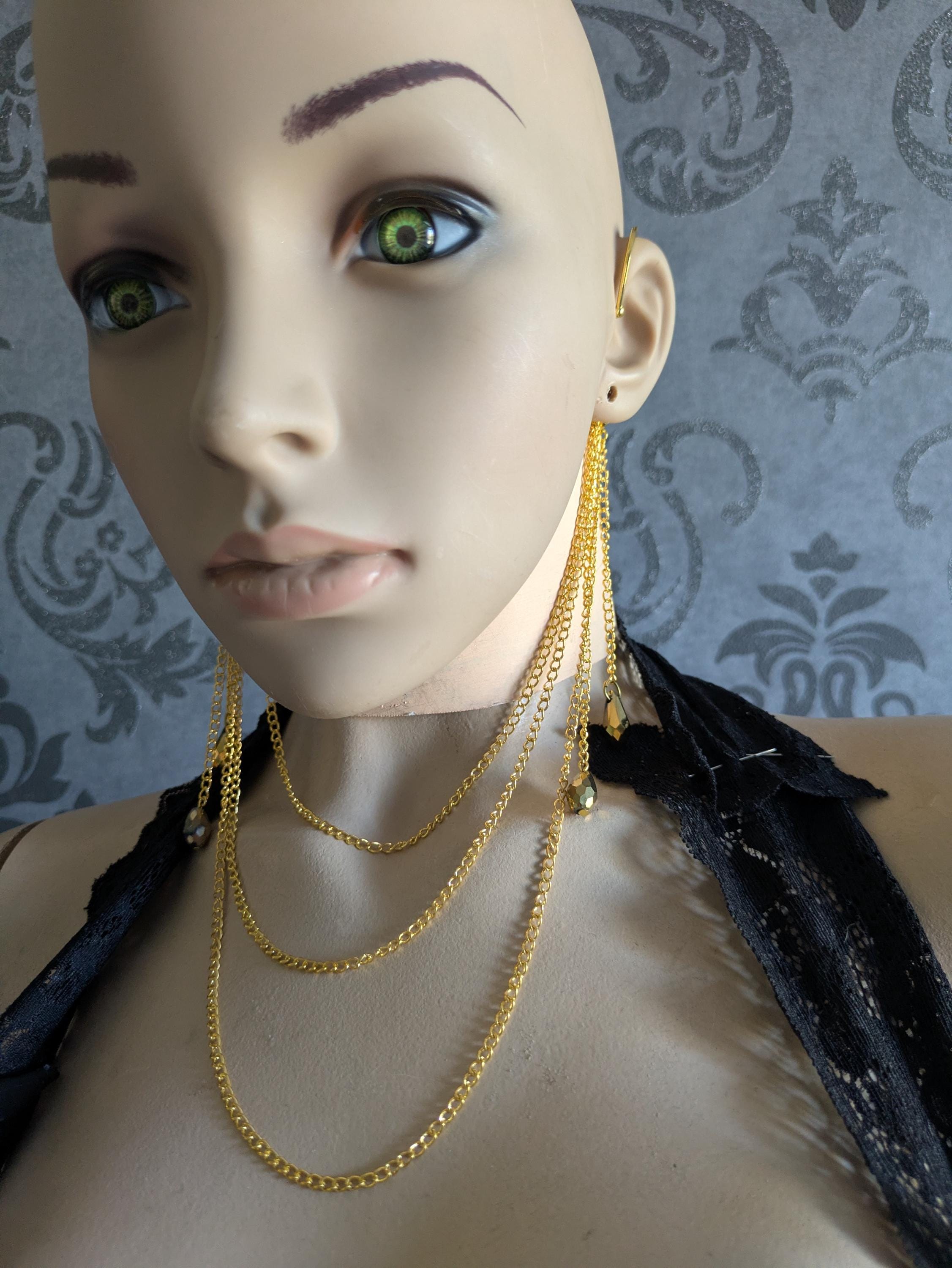 Parure Aura de Chaînes – Bijou d'Oreille à Oreille Or ou Argent | Tokyo Stories