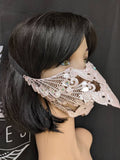 Masque Bec Articulé Pink Pearl – Costume Oiseau Cyberpunk Rose Pastel | Tokyo Stories