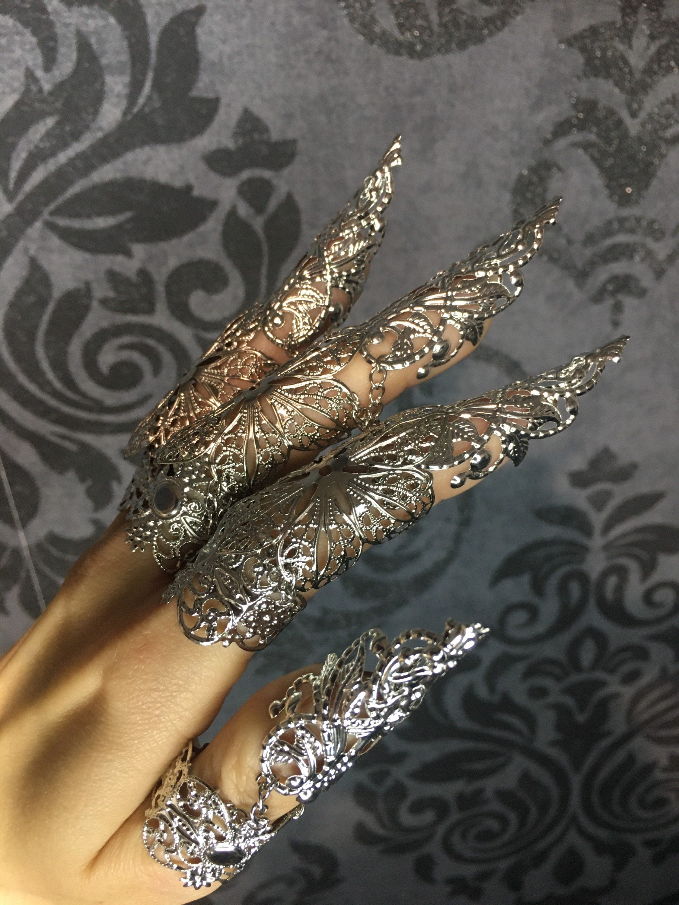 Armures de Doigts Souveraine Argent – Griffes Articulées Style 1 Doigts Longs | Tokyo Stories