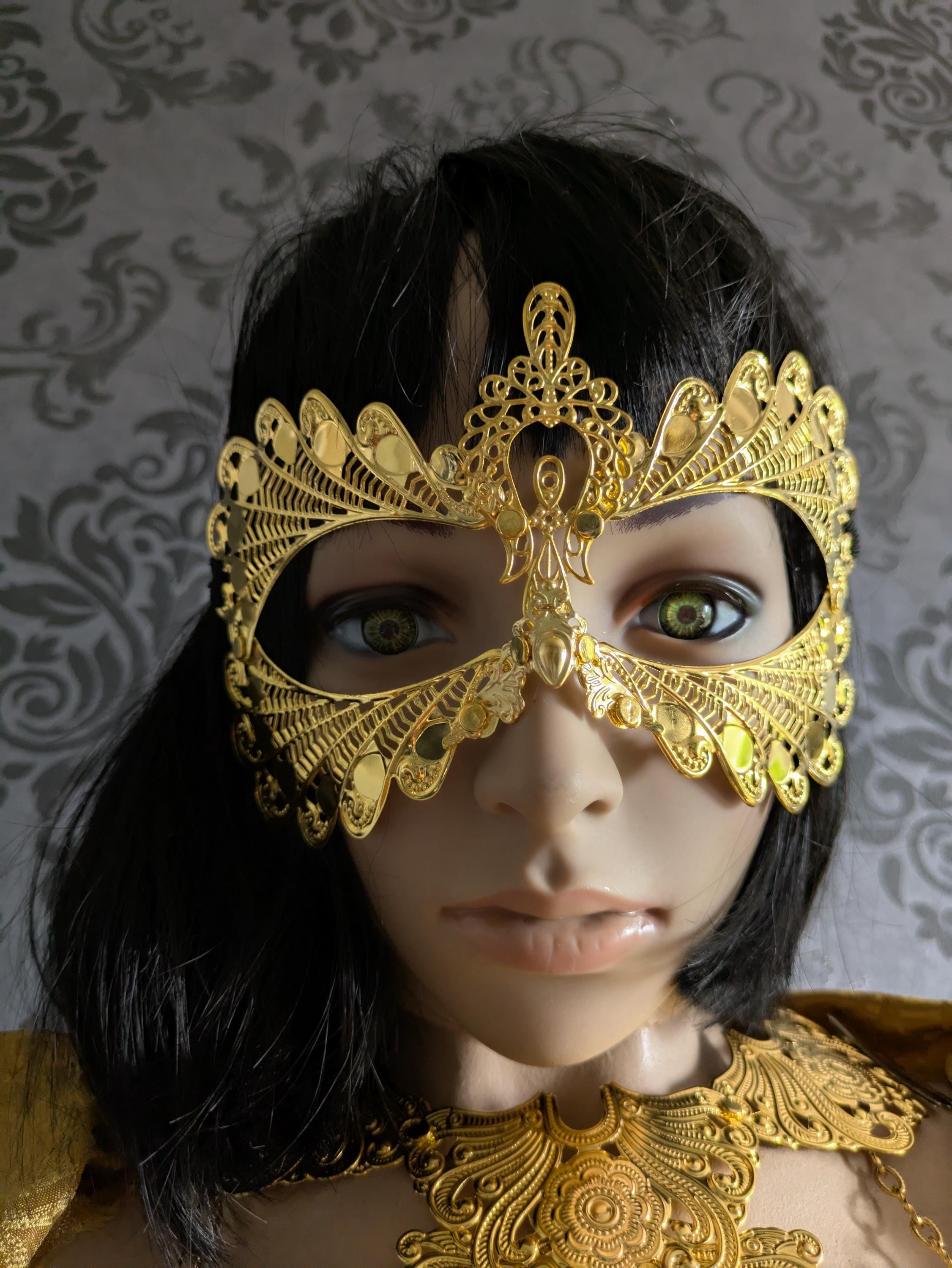 Masque Ailes d'Or – Parure de Visage Métal Doré Bal Masqué & Festival | Tokyo Stories