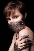 Demi-Masque Cage Argenté – Bijou de Visage Guerrière Métal | Tokyo Stories