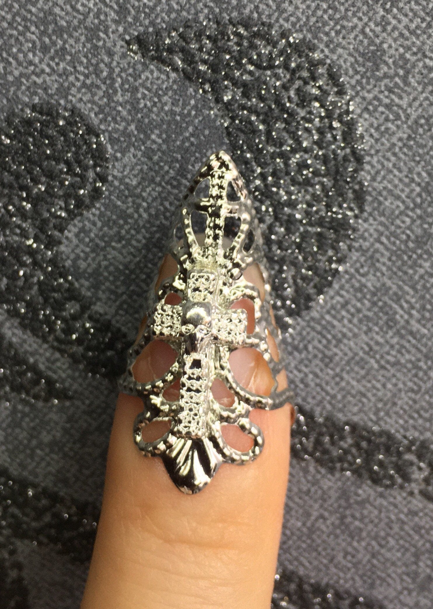 Bagues d'Ongles Ornementales – 10 Griffes Personnalisables Crâne/Fleur/Croix Or ou Argent | Tokyo Stories Argent Silver Cross+2