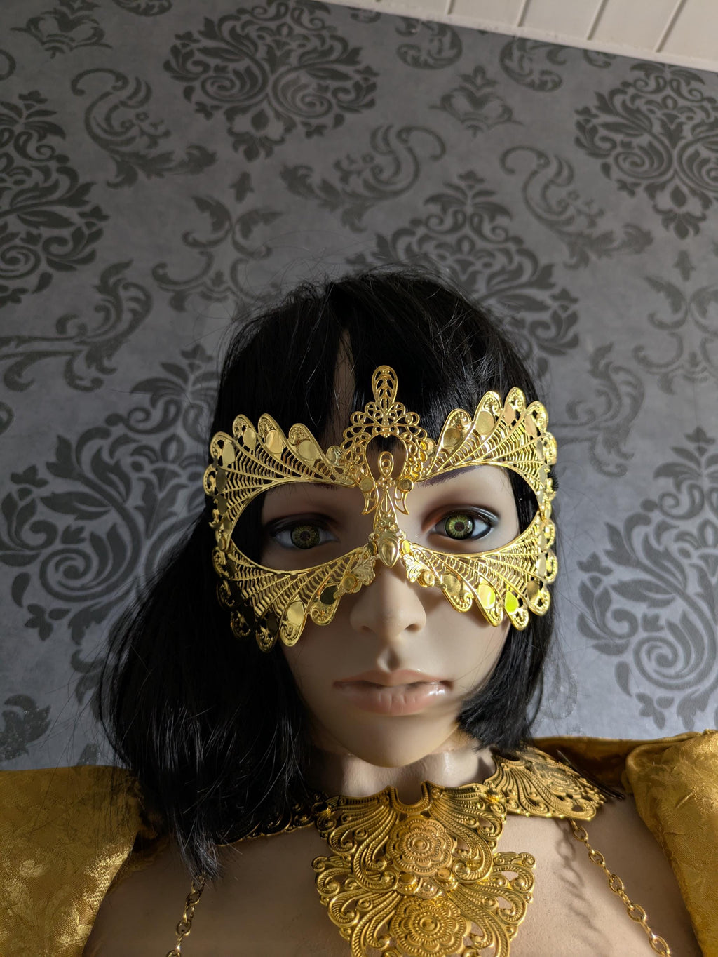 Masque Ailes d'Or – Parure de Visage Métal Doré Bal Masqué & Festival | Tokyo Stories