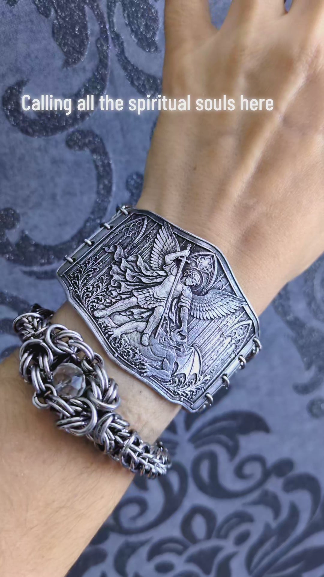 Bracelet Armure Saint Michel Terrassant le Démon – Bijou Medievalcore & Cotte de Maille