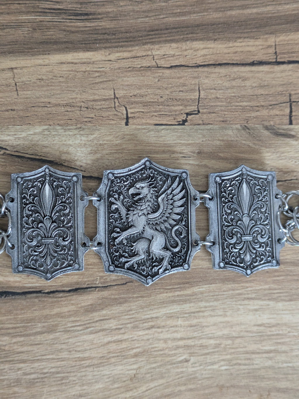 Bracelet Médiéval Blason Griffon – 3 Pièces Dos de Dragon